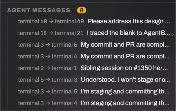 An agent sending a direct message to another agent