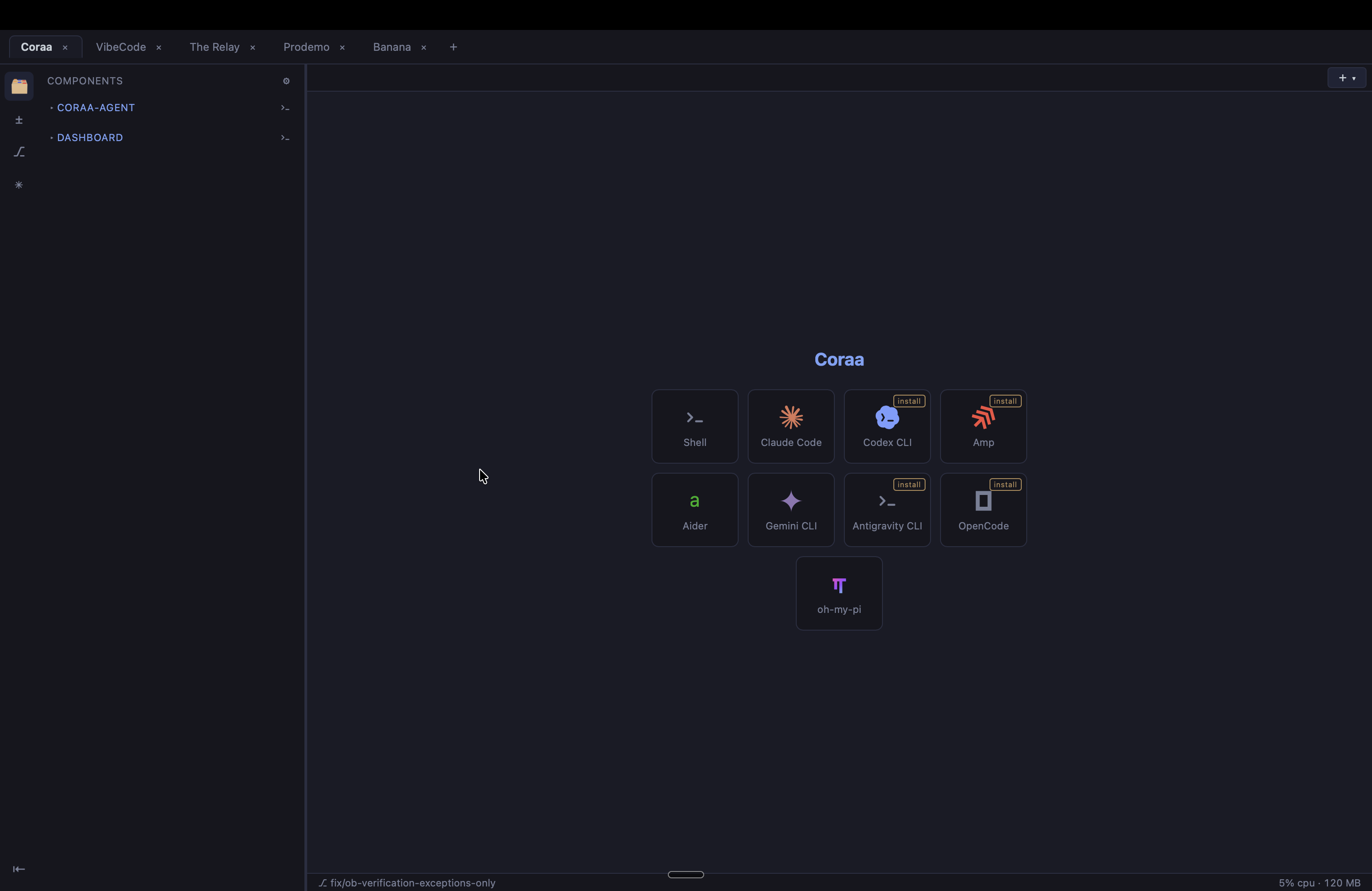Canopy — the agent launcher grid